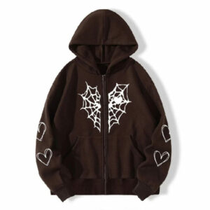 Young Thug Sp5der Brown Hoodie With Zipper