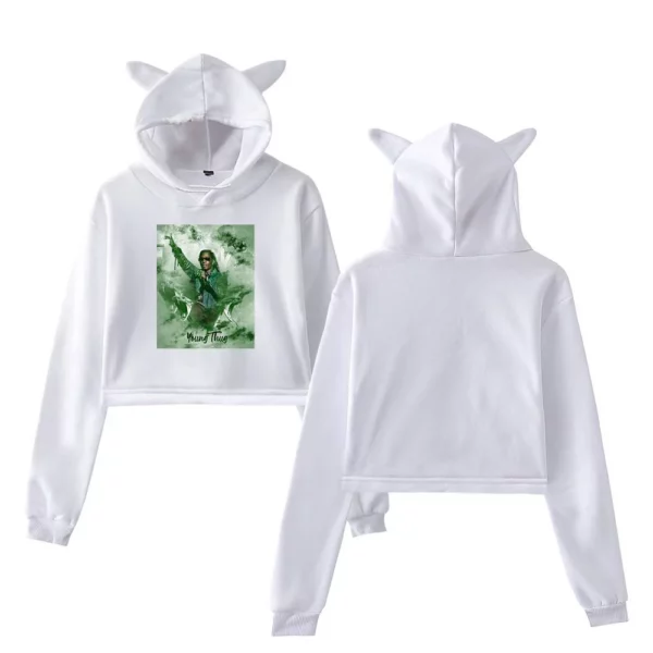 Young Thug White Cropped Hoodie